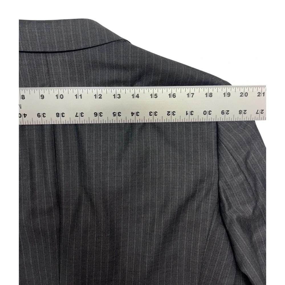 Ermenegildo Zegna 52 42S 36x28 Gray Stripe 2pc Pant Suit Italy Mila Fit Wool